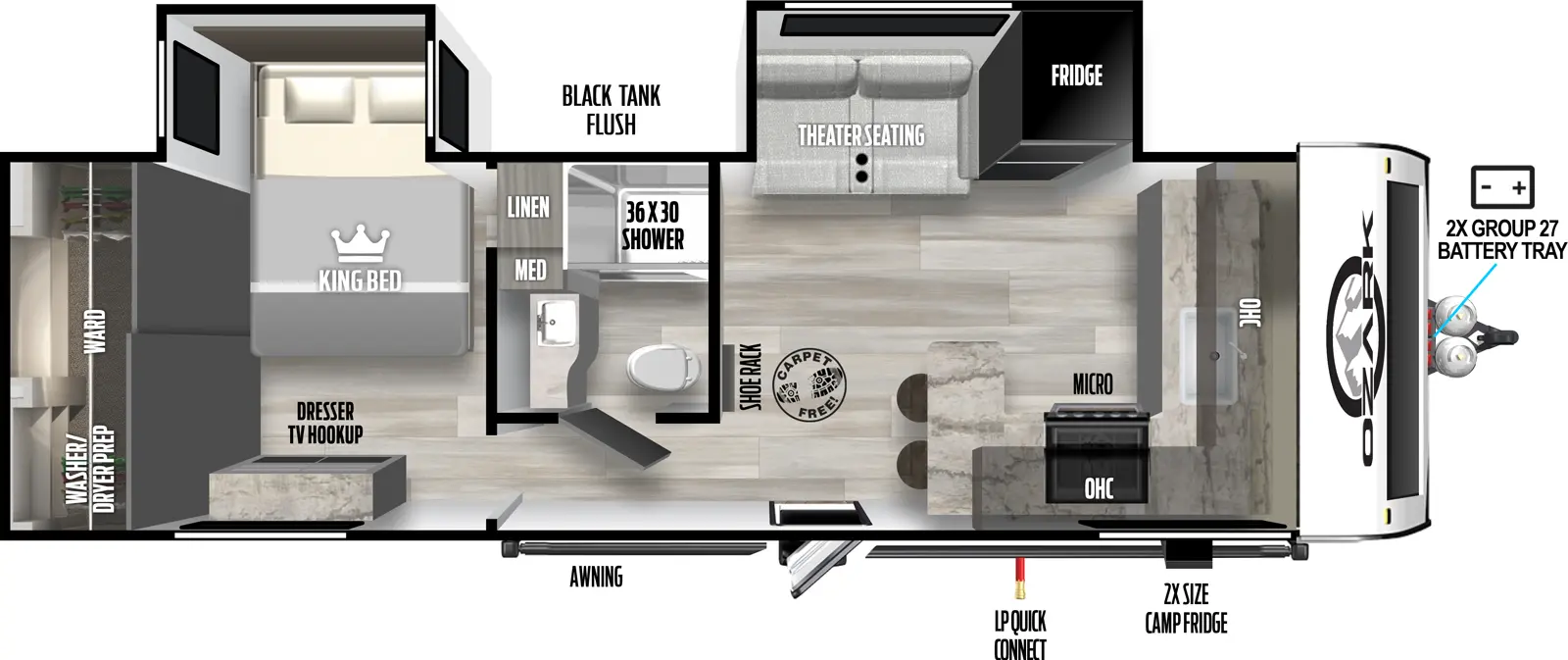 Ozark 2650FK - DSO Floorplan